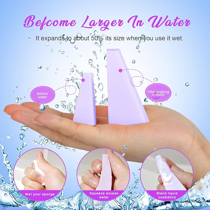 Teenitor Makeup Sponge Mini Applicator Wedges, 48 Pieces Cosmetic Wedges Beauty Blender Sponges, Wedge Beauty Sponge Disposable Makeup Applicator For Foundation Liquid Cream Latex Free