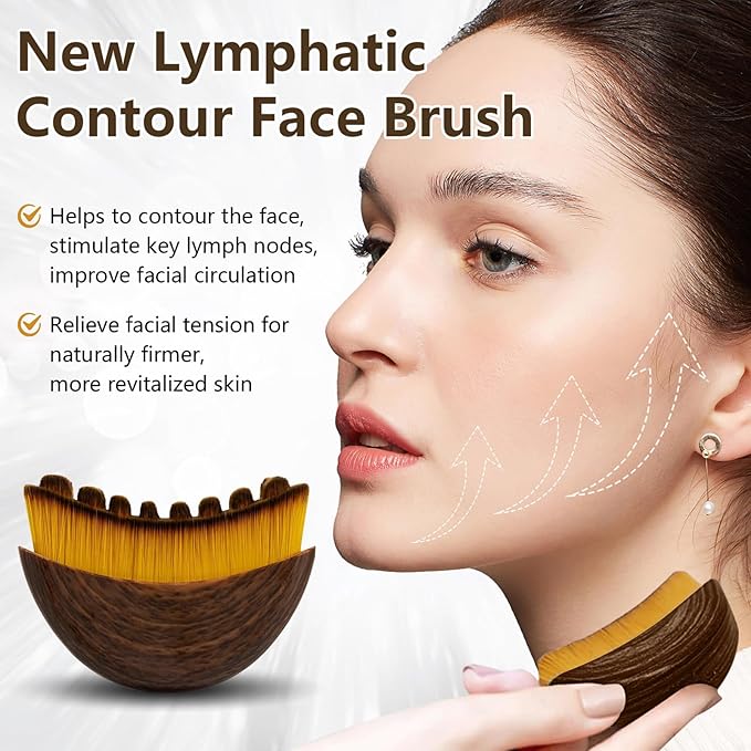 Lymphatic Contour Face Brush,Lymphatic Drainage Massager for Face and Body,Ergonomically Designed to Fit The Skin Precisely,Improves Skin