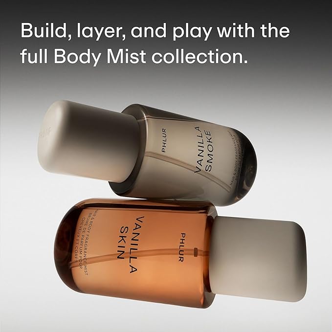 PHLUR Vanilla Smoke Body Mist - Hair and Body Mist Fragrance - Cashmere Vanilla Body Spray with Pink Pepper, Bergamot, Tonka Bean & Incense (8 Fl Oz)