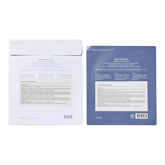 Pore Reset Mud Mask, No Tools and Brush Needed, Bentonite Clay Sheet Mask, 4+1 Pack