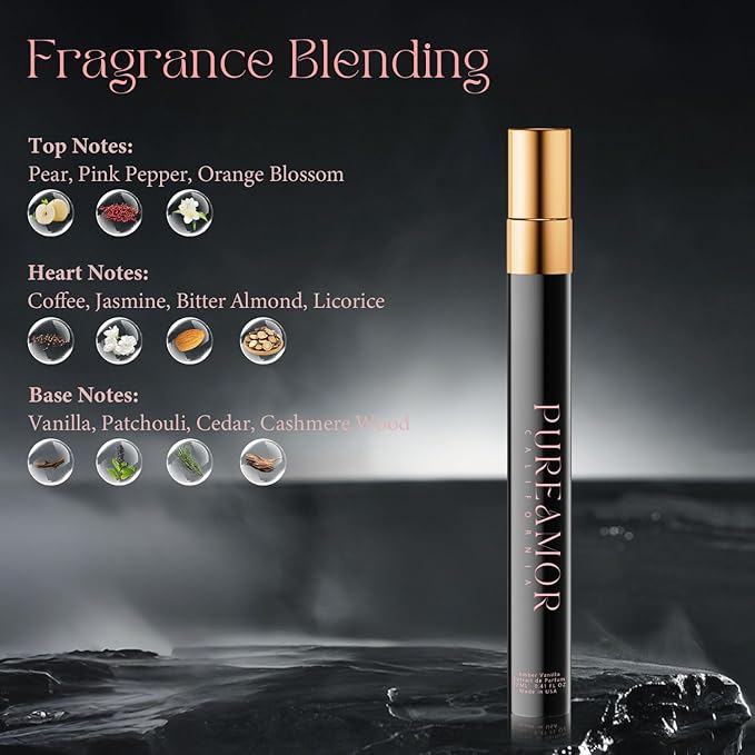 Pheromones Perfumes for Women, Amber Vanilla Perfume, Long Lasting Eau De Parfum Cologne, Advanced Fragrance Cologne for Men&Women, 0.41 fl.oz Travel Size Perfumes Spray