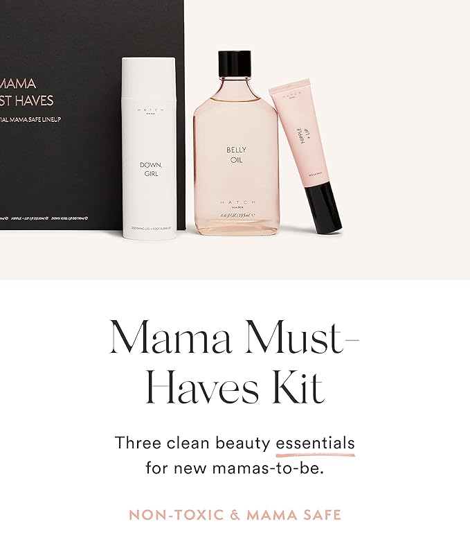 HATCH Mama Must Haves Kit - Belly Oil, Nipple + Lip Rescue Balm, and Down Girl Soothing Leg + Foot Relief - 3 Piece Set - Maternity Essentials
