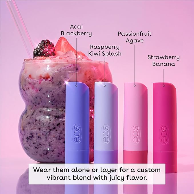 eos Flavor Lab Secret Menu Lip Balm Gift Set - Sunrise Smoothie, Limited-Edition, Moisturizing, Hydrating, Dry Lips, Variety Pack, 0.14 oz, 4-Pack
