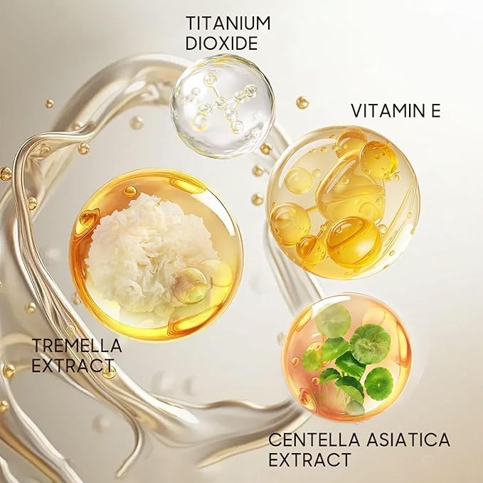 Mushroom Head Air Cushion CC Cream - BB Cream Long-Lasting Color Changing Foundation, Full Coverage Concealer for Older Women, Moisturizing & Brightening Foundation for Mature Skin Makeup (Deep)