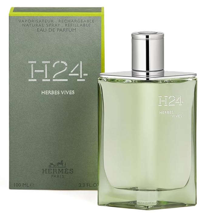 Hermes H24 Herbes Vives Eau De Parfum Rechargeable Spray for Men, 3.4 Ounce