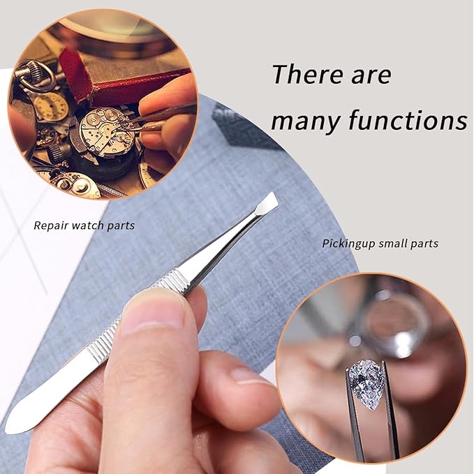 2Pcs Stainless Steel Tweezers for Women Facial Hair