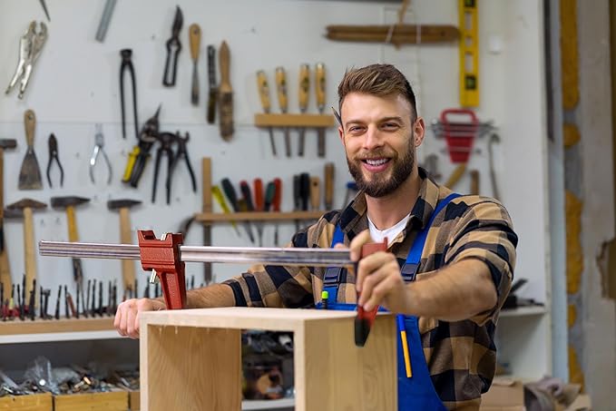 HimaPro 24 Inch Bar Clamp Set, 2 Pack 600 lbs Load Limit Medium Duty Quick Release Steel F Clamp, Ideal for Woodworking, Metalworking, and DIY Projects