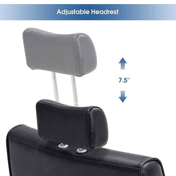 BarberPub Classic Hydraulic Recliner Barber Chair Antique Hair Spa Salon Styling Beauty Equipment 3123 (Black)