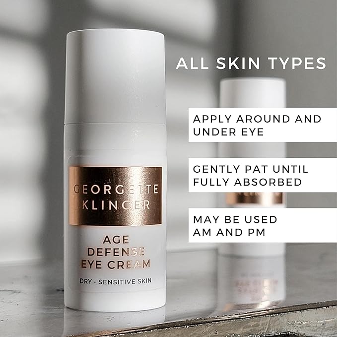 Georgette Klinger Age Defense Eye Cream – Rich Eye Balm: Lifts and Firms for Youthful Appearance, With 5 Botanical Oils to Hydrate while Diminishing Fine Lines and Wrinkles – 1/2 oz