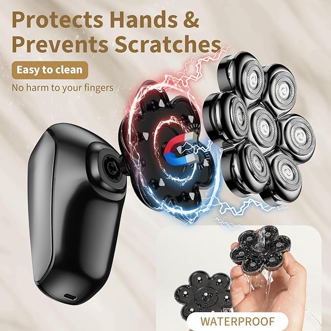 Head Shavers for Bald Men: 5-in-1 Electric Razor - IPX7 Waterproof Shaving Grooming Kit for Balder - Turbo Speed & Precision Blades (Gray Black)