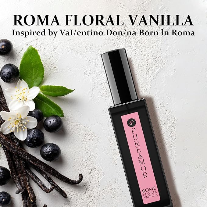 ROMAN Blossom Vanilla Perfume for Women, Cozy Floral Jasmine & Sweet Vanilla Fragrance, Long Lasting Extrait de Parfum, Advanced Fragrance Travel Size 0.7 oz/20ml Perfume Spray