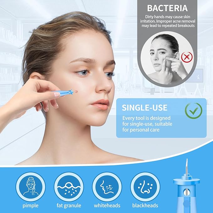 110PCS Disposable Acne Needles, Pimple Popper Tool Kit for Cosmetic Use,Skin Blemish Removal Tool,Convenient for Skincare use at Home and During Travel