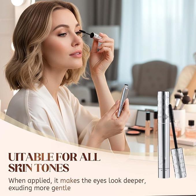 Mascara for Older Women 60 Plus, 2026 New Mascara Volume and Length for Mature Women with Thinning Lashes, Non Clumping Waterproof Long Wear (Brown)