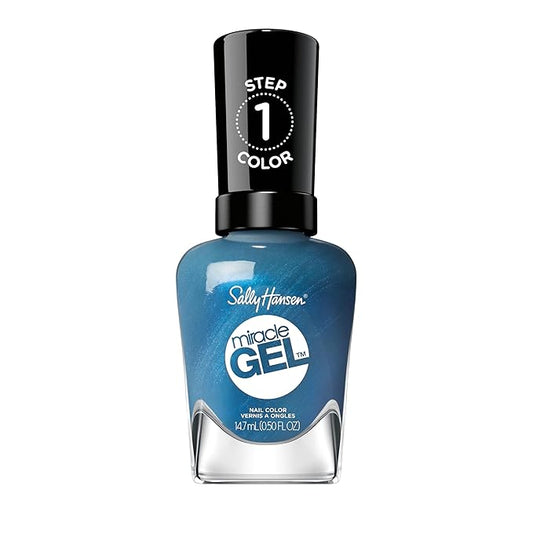 Sally Hansen Miracle Gel™, Distressed Denim, Long Lasting, Gel-Like Formula, No UV Lamp Needed, Blue Nail Polish