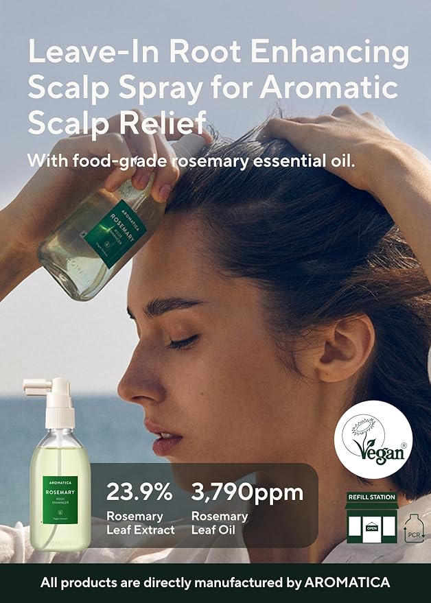 AROMATICA Rosemary Scalp Strengthening Enhancer Duo Set - Scalp Serum for Hair Growth & Itchy Scalp Treatment with Rosemary Oil | Dandruff Treatment and Oily Scalp Moisturizer, Scalp Treatment Set