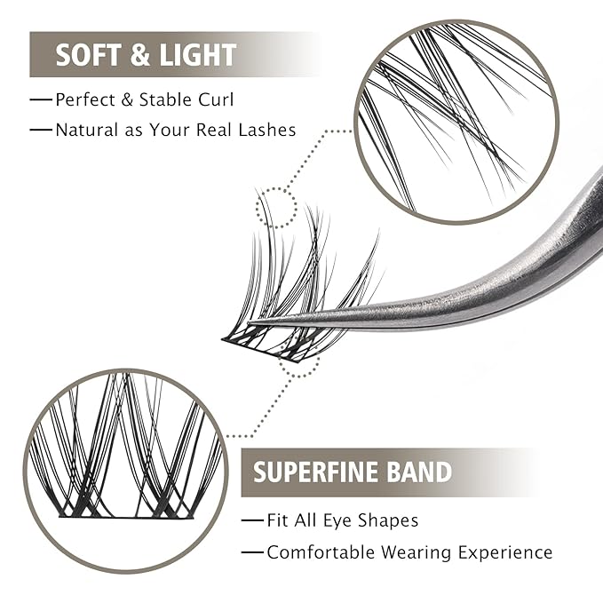 DIY Eyelash Extension Lash Clusters 120 Clusters False Eyelash 3D Effect Individual Natural Lashes Set at Home Eyelash Extension Kit Lashes Pack (TWINS)