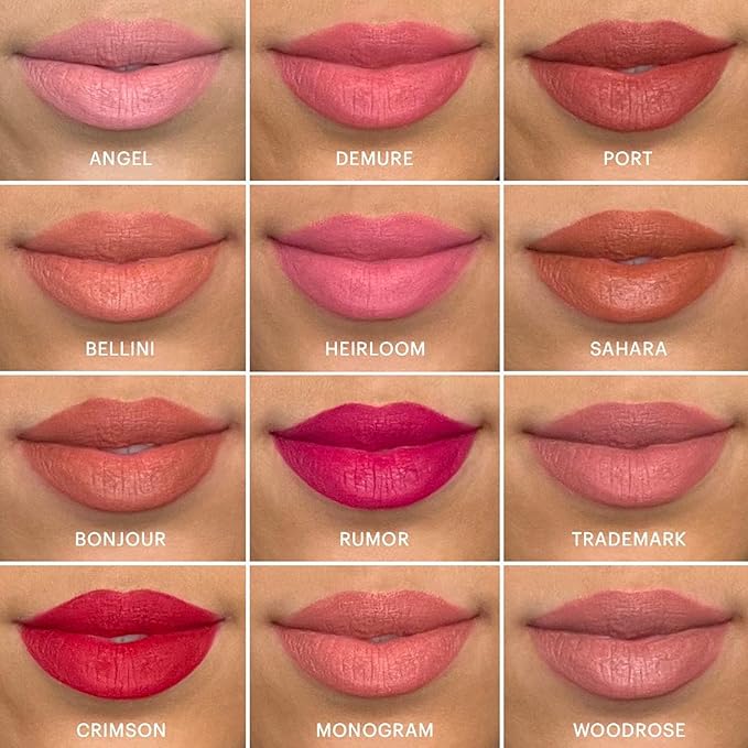 Glo Skin Beauty Suede Matte Lip Crayon (Monogram) - Longwearing Formula Stays On All Day, With Conditioning Shea Butter + Mango Seed Oil for a Velvety Smooth Finish