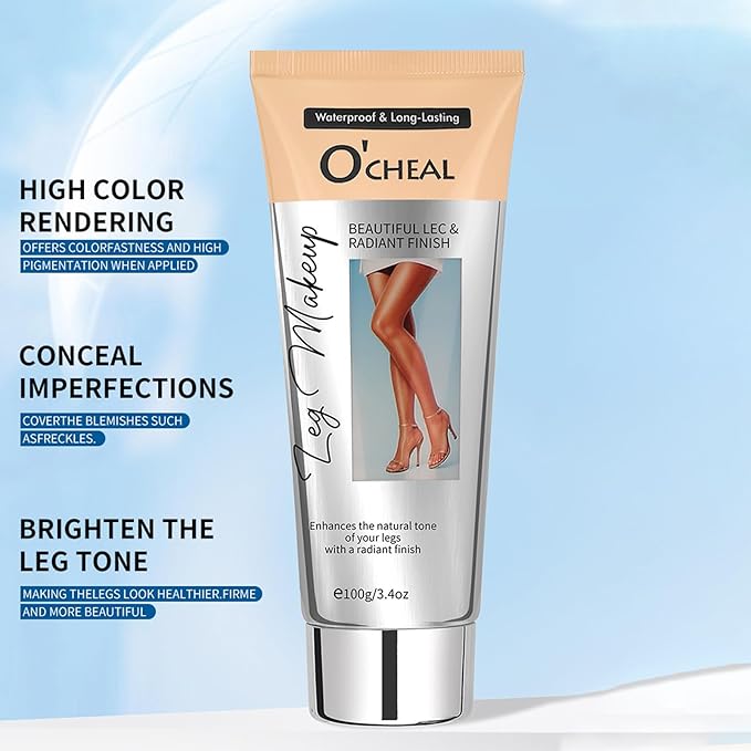 Leg Makeup Concealer, Leg Cream Waterproof Flawless Body Foundation Cream, Skin Tattoo Scars Concealer, Suitable for Natural, Healthy Skin Tones 100g