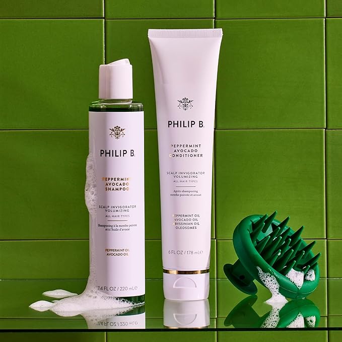 PHILIP B Peppermint Avocado Conditioner, 32 fl. oz. (947 ml) - Adds Volume to Hair While Peppermint Oil and Eucalyptus Invigorates the Scalp With a Tingly Sensation