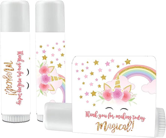 12 Unicorn Rainbow Lip Balms -
