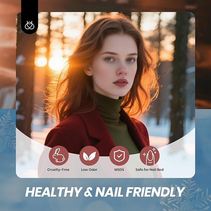 Beetles Jelly Gel Nail Polish Set - 6 Colors Mocha Brown Burgundy Red Purple Green Blue Fall Gel Polish Kit Sheer Translucent Effect Soak Off UV Midnight Syrup Nail Art Manicure Gift for Women