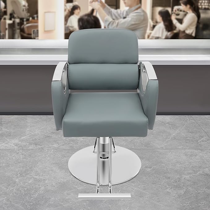 Barber Salon Chair, Salon Chairs for Hair Stylist,hair Chair with Heavy Duty Hydraulic Pump & Footrest, 360 Degrees Rolling Swivel Spa Beauty Equipment for Hair Stylist Women Man, 440 Lbs (Haze Blue)