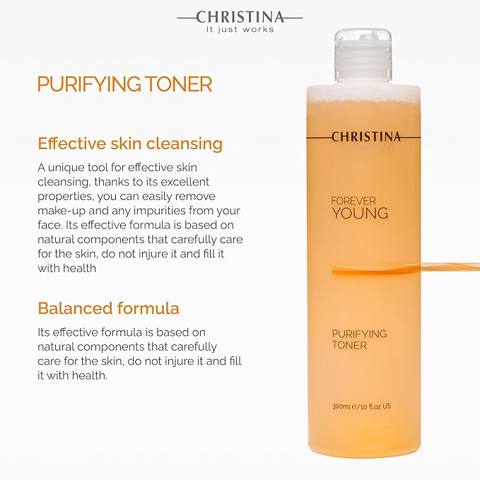 Christina Forever Young Balanced pH Toner for Face | Witch Hazel Facial Toner | Skin Purification and Refreshing Toning | Gentle Hydration and Effective Formula 300ml