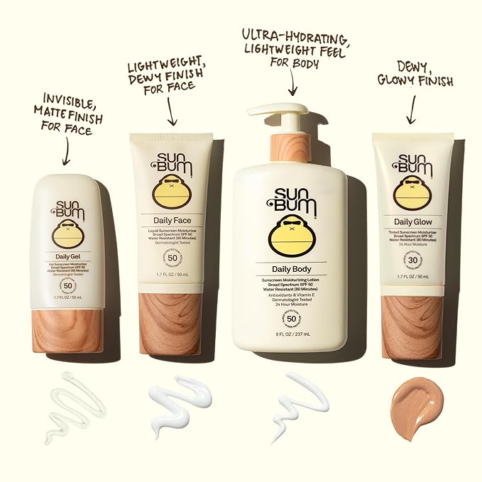 Sun Bum Daily SPF 30 Glow Sunscreen Face Lotion - Moisturizing Facial Sunscreen - Tinted - Dewy Finish - Hawaii 104 Act Compliant (Made without Octinoxate & Oxybenzone) - Travel Size - 1.7 oz