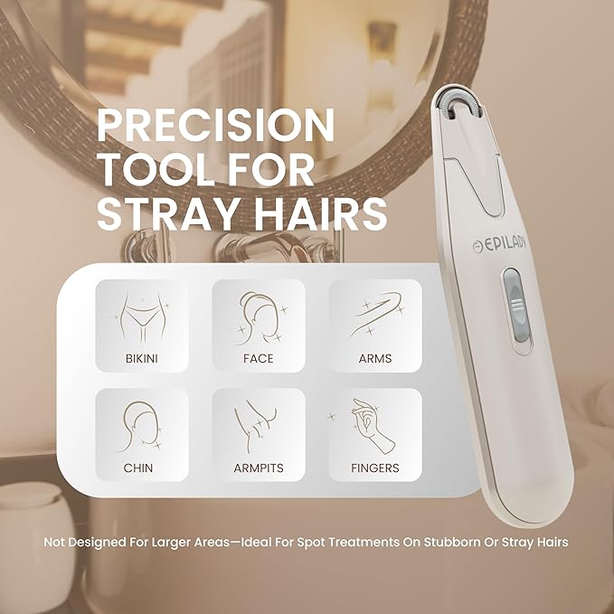 Epilady Esthetic Pearl Epilator for Women Face, Womens Facial Hair Remover | Included Case & Cleaning Brush, Electric Tweezers for Women Facial Hair