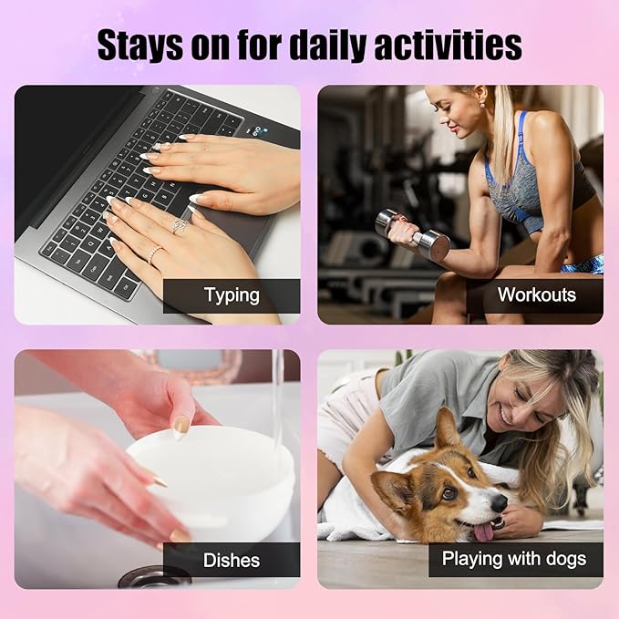 3D White Floral Press On Nails - Handmade Nude Base White French-Tip Medium Almond Salon Gel Acrylic Nails -Reusable Full Set 10pcs (Dancing Petals, Size M)