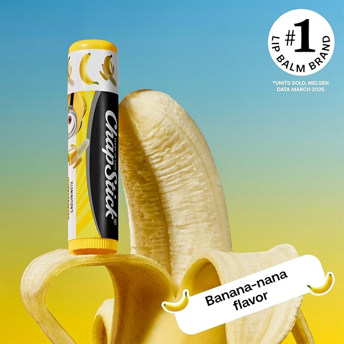ChapStick Bulk Lip Balm, Minions Banana-Nana (36 Sticks), Party Favors for Kids, 0.15 Oz Ea