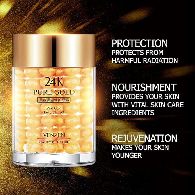 VENZEN Pure 24K Gold Eye Cream Real Luxury Effect Beauty Of Nature Nourishment Hydrating 30g