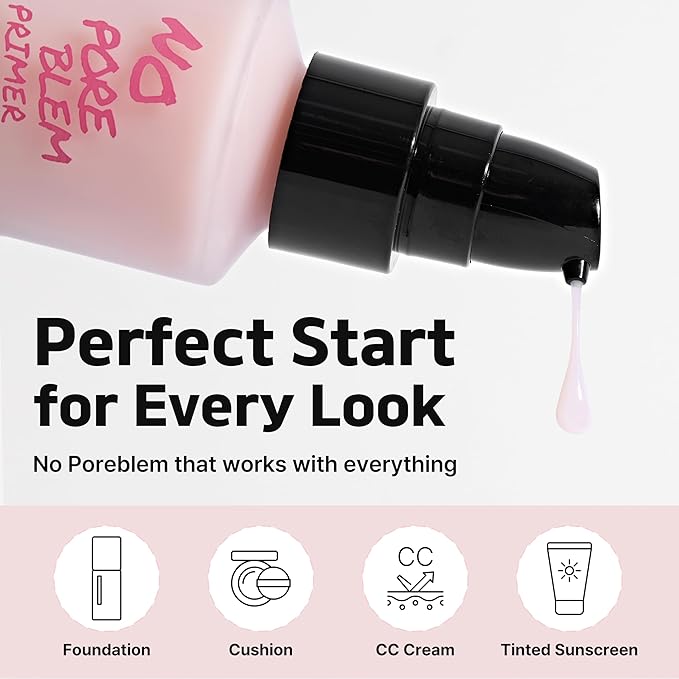 TOUCH IN SOL No Poreblem Primer – Pore Primer for Korean Makeup, Mattifying Primer for Oily Skin, Pore Eraser for Large Pores, Blurring Finish from K Beauty (1.01 fl.oz/30ml)