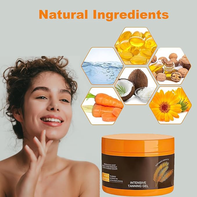 Intensive Tanning Gel,Tanning Gel,Natural Tanning Accelerator Cream Gel,Intensive Tanning Luxe Gel, Accelerator Cream Gel,Tanning Cream for Sunbeds & Outdoor Sun