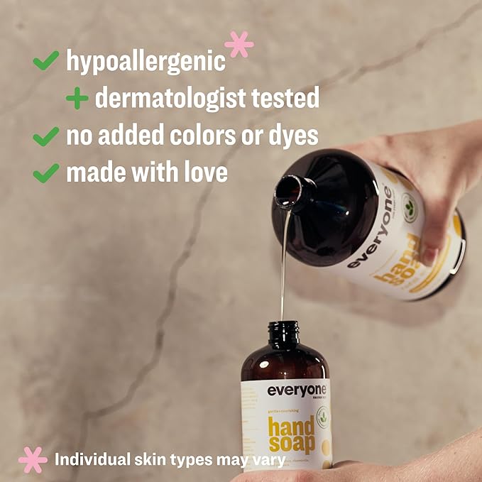 Everyone Liquid Hand Soap Refill, 32 Ounce (Pack of 2), Meyer Lemon and Mandarin, Plant-Based Cleanser with Pure Essential Oils