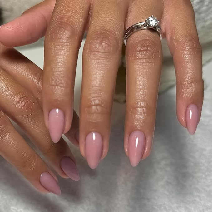 XCREANDO 48 PCS Dark Pink Press On Nails Almond Shaped, Acrylic Nails Glue on Nails Medium,Medium Length Stick on Nails Press ons,48 Almond Nails Fake Gel Nails,False Nails for Women in 48 PCS