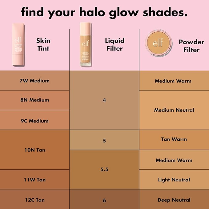 e.l.f. Halo Glow Liquid Filter, Complexion Booster For A Glowing, Soft-Focus Look, Infused With Hyaluronic Acid, Vegan & Cruelty-Free, 5.5 Medium/Tan