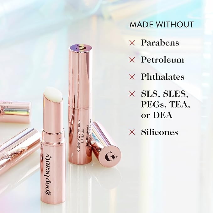 goop Beauty Lip Balm | Clean Moisturizing Lip Balm for Chapped, Cracked & Dry Lips | Coconut Oil & Shea Butter Lip Balm | 0.16 oz | Nourishing, Soothing, Hydrating Lip Balm | Petroleum & Paraben Free