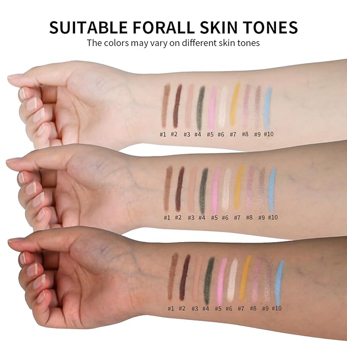 Eyeshadow Stick Waterproof Cream Eye Brighten Shadow Pencil Long-Lasting Crease-Proof Shimmer Glitter Eyeshadow Crayon Smooth High Pigmented Highlighter Neutral Eye Shadow Liner Makeup, 8 FANCY