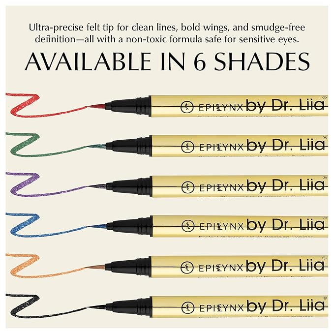 EPILYNX Waterproof Eyeliner - Smudge-Proof Liquid Eyeliner Pen with Precision Tip for Smooth, Long-Lasting Application - Vegan, Hypoallergenic & Gluten-Free Eye Liner - 2mL Shimmer Gold Brown