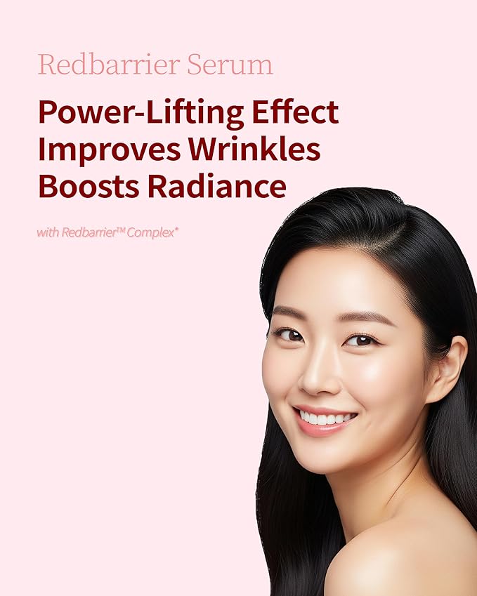 Redbarrier Ampoule Serum | Anti-Aging Face Serum with Peptides & Niacinamide to Visibly Smooth Expression Lines & Wrinkles | Vegan Korean Skincare for Firming & Radiance, 1.69 fl. oz