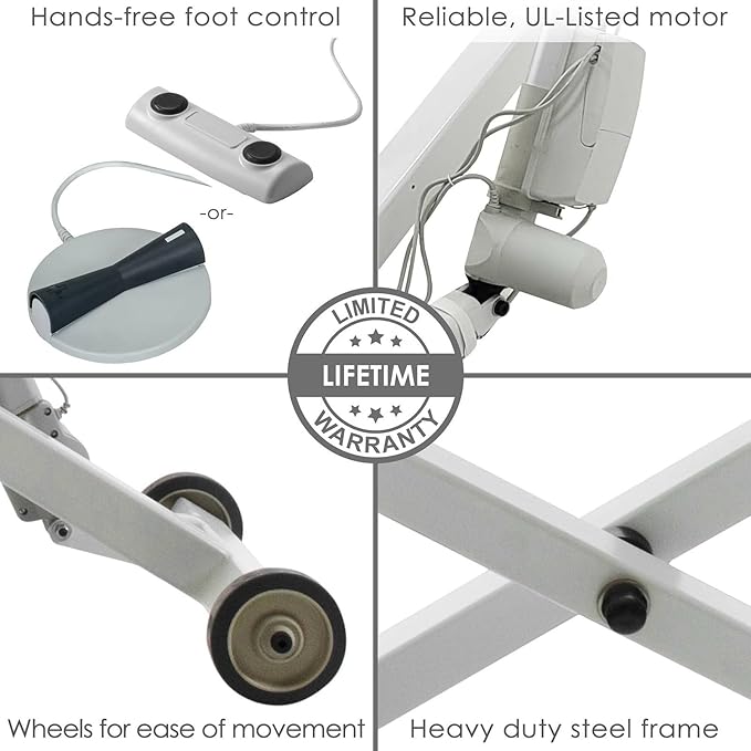 EarthLite Ellora Electric Lift Salon Massage Table, Manual Tilt, Made in USA, 32" x 73", Black