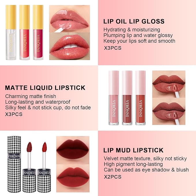 VERONNI Makeup Set,All In One Makeup Kit for Women Full Kit,Multipurpose Women's Makeup Sets,Beginners and Professionals Alike,Easy to Carry (Kit 011 (22pcs))