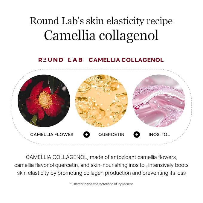 ROUND LAB Camellia Deep Collagen V Lifting Gel Mask 1ea | Double-chin Mask, Instant Cooling & Depuffing, Face Toning Belt, Collagen V-line, Improves Sagging Skin, Lifting & Firming 10g/0.35oz