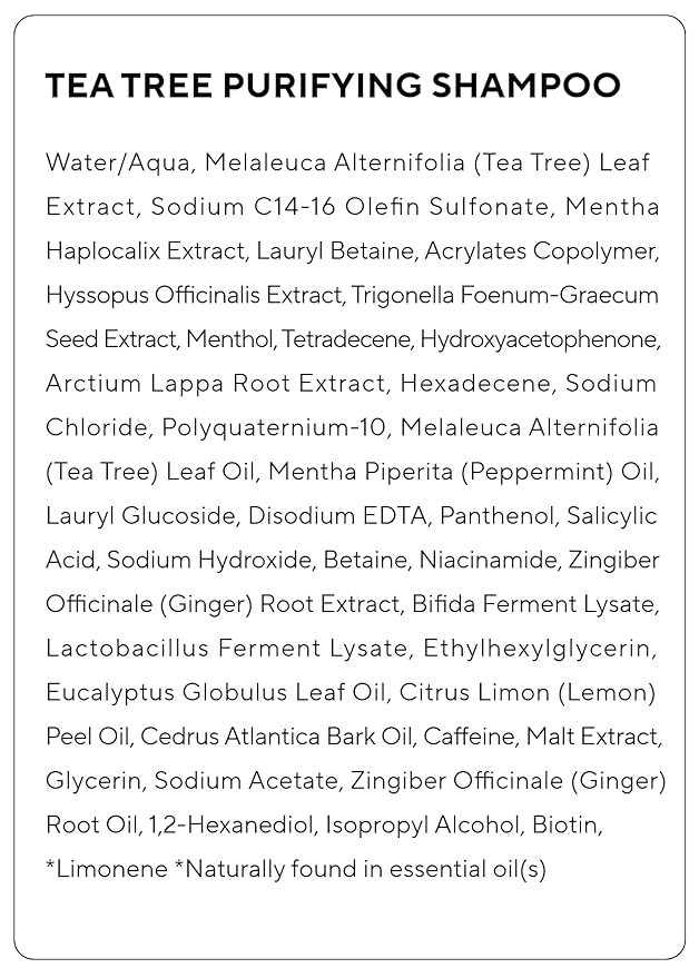 AROMATICA Tea Tree Purifying Shampoo 13.53fl.oz./400ml, Tea Tree Shampoo for Oily Hair and Scalp, Sulfate Free, Vegan
