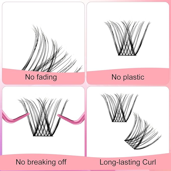 Lash Clusters DIY Eyelash Extensions 120 Clusters Lashes D Curl 0.07 Natural Individual Lash Extensions Mixed Tray False Eyelashes Soft & Strong Thin Band DIY at Home (F30-0.07D, 8-16mm)