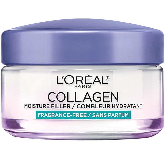 L'Oreal Paris Collagen Moisture Filler Facial Moisturizer, Anti Aging Face Cream, Non-Greasy Skin Care Formula For Up to 48HR Hydration, 1.7 oz