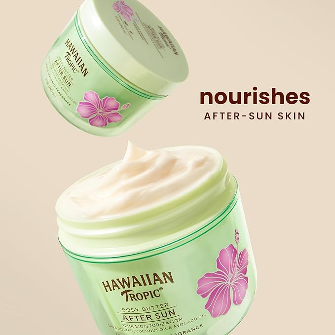Hawaiian Tropic After Sun Body Butter with Coconut Oil, 8oz After Sun Lotion, Beach Essentials, Summer Vacation Essentials, Tan Extender Lotion, Coconut Body Butter, 8oz