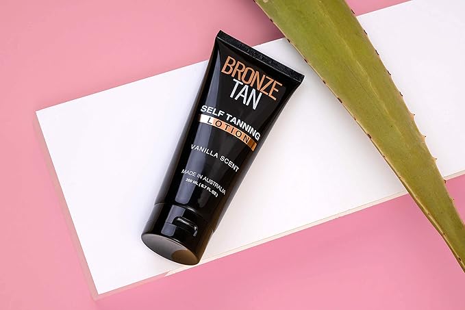 Bronze Tan Self Tanning Lotion - Luxurious Vanilla Self Tanner for Face & Body - No Color Guide Sunless Tanner for a Natural Glow - Hydrating Formula, Streak-Free Sunless Tan (200ml/6.76 fl oz)