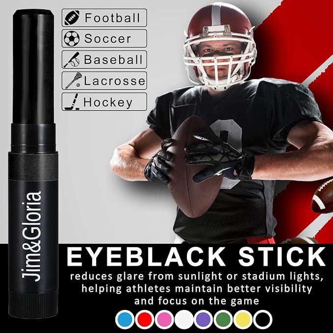 Jim&Gloria Water Resistant Under Eye Black Stick Sports Face Paint Body Markers Makeup Athletes Softball Stuff Lacrosse Baseball Drip Football Gear Game Accessories Gift 8 Colors Eyeblack Painting Kit